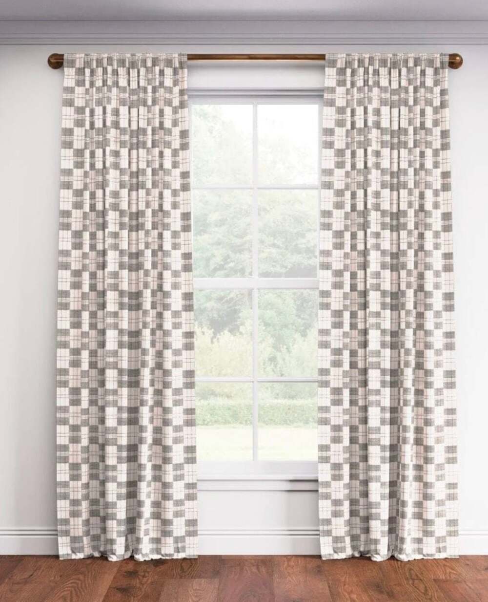 St. Frank Charcoal Plaid Mossi Rod Pocket Curtain 48x108